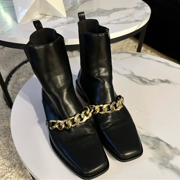 ZARA Booties with Gold Accent - Picture 1 of 3